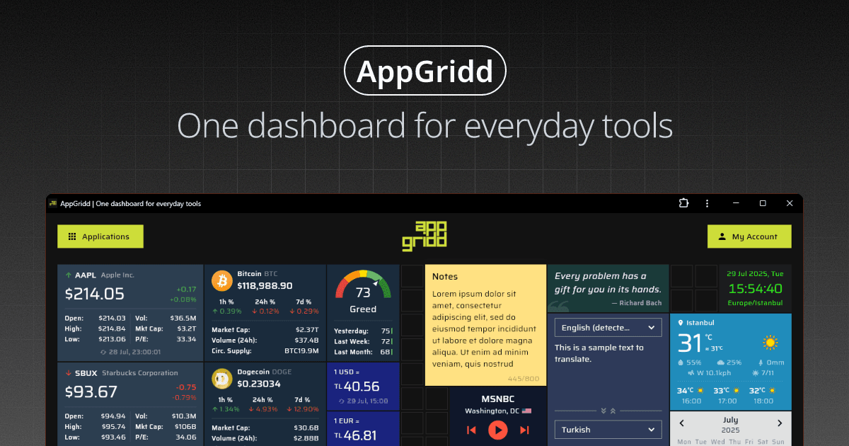 AppGridd product preview for startup listing on Aura++