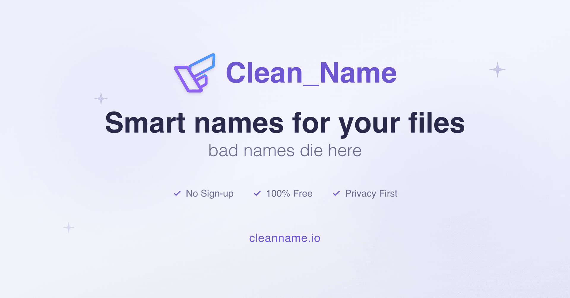 Clean_Name product preview for startup listing on Aura++