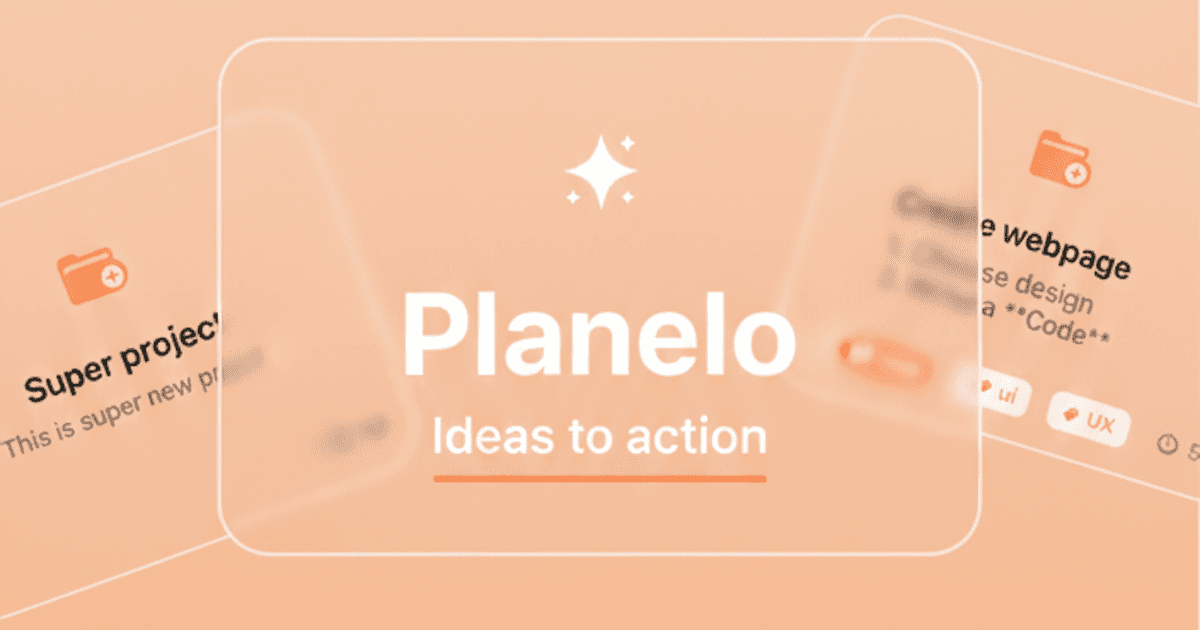 Planelo: Idea & Project Workflow Tool product preview for startup listing on Aura++