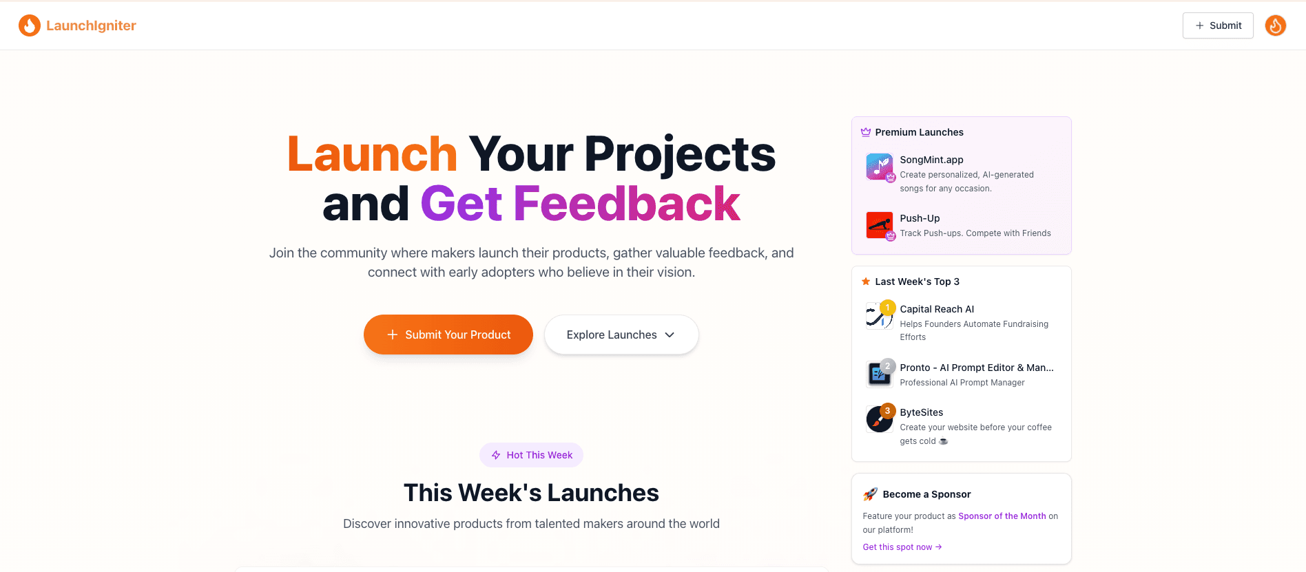 LaunchIgniter product preview for startup listing on Aura++