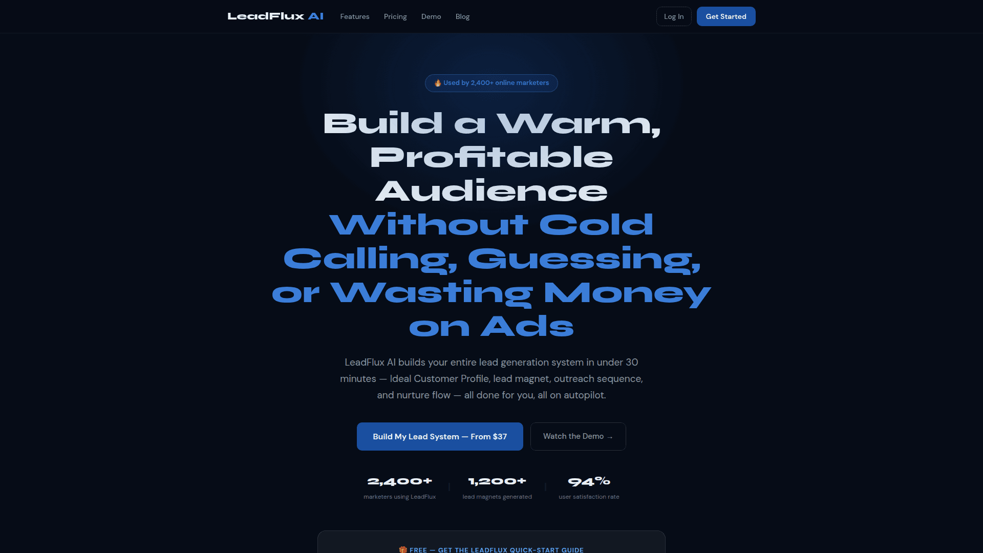 LeadFlux AI - Automated Lead Generation System product preview for startup listing on Aura++