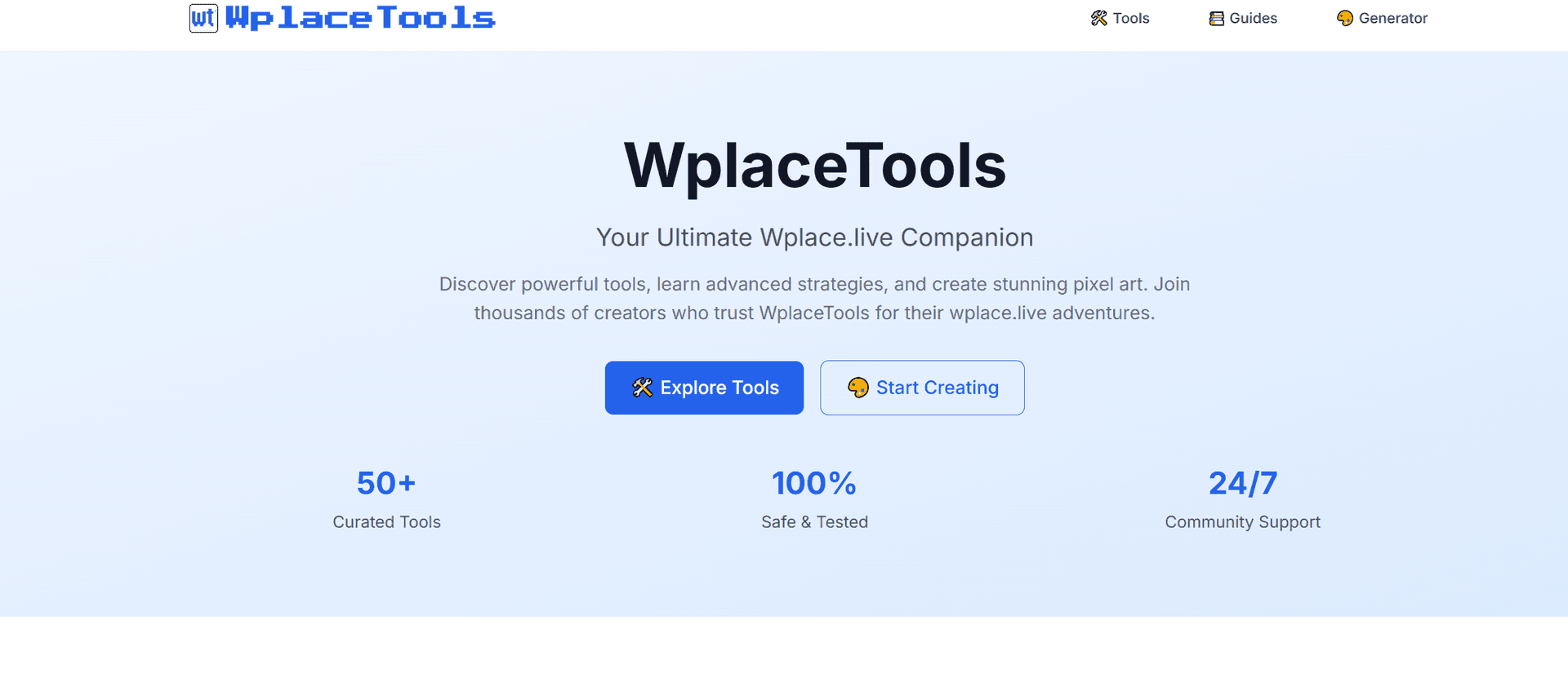 Wplace Tools product preview for startup listing on Aura++