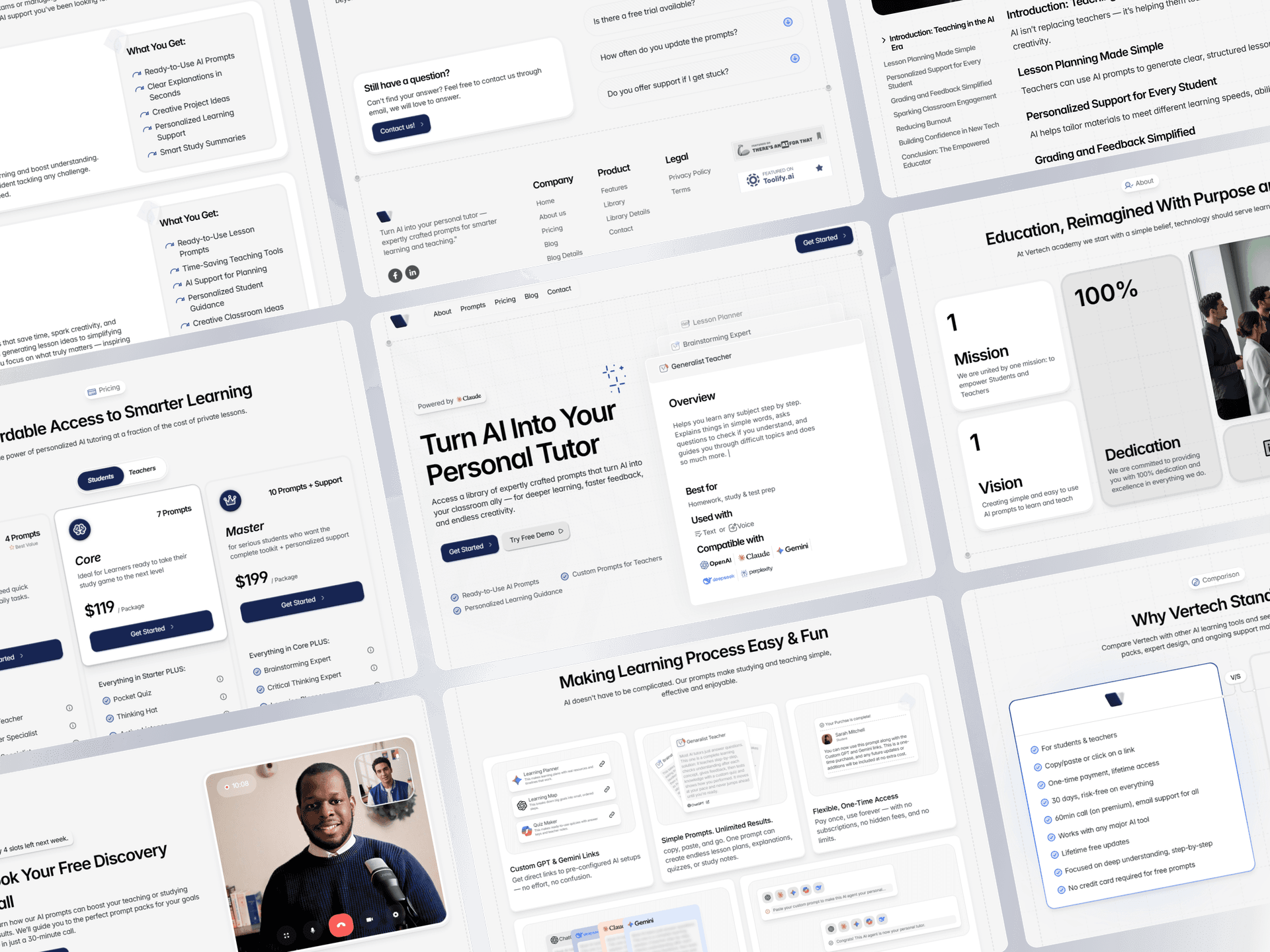 AI Tutor & Lesson Planning Platform product preview for startup listing on Aura++