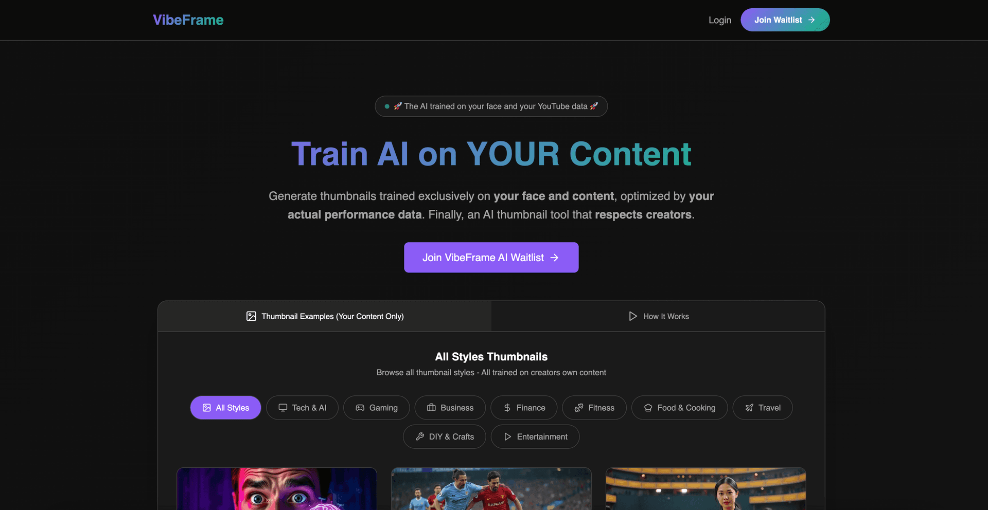 VibeFrame product preview for startup listing on Aura++