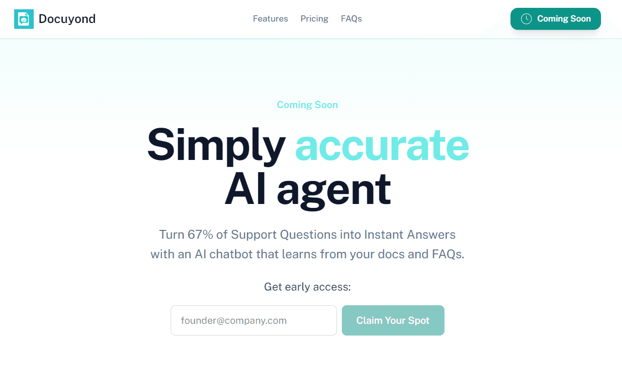 Docuyond product preview for startup listing on Aura++