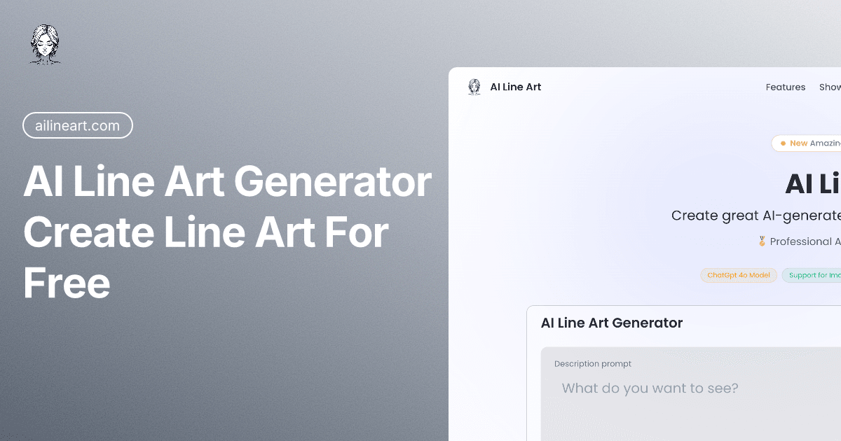 AI Line Art Generator product preview for startup listing on Aura++