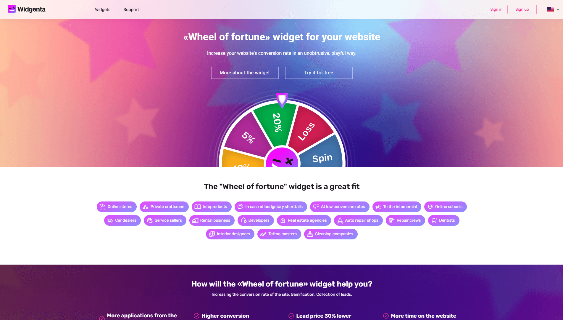 Widgenta product preview for startup listing on Aura++