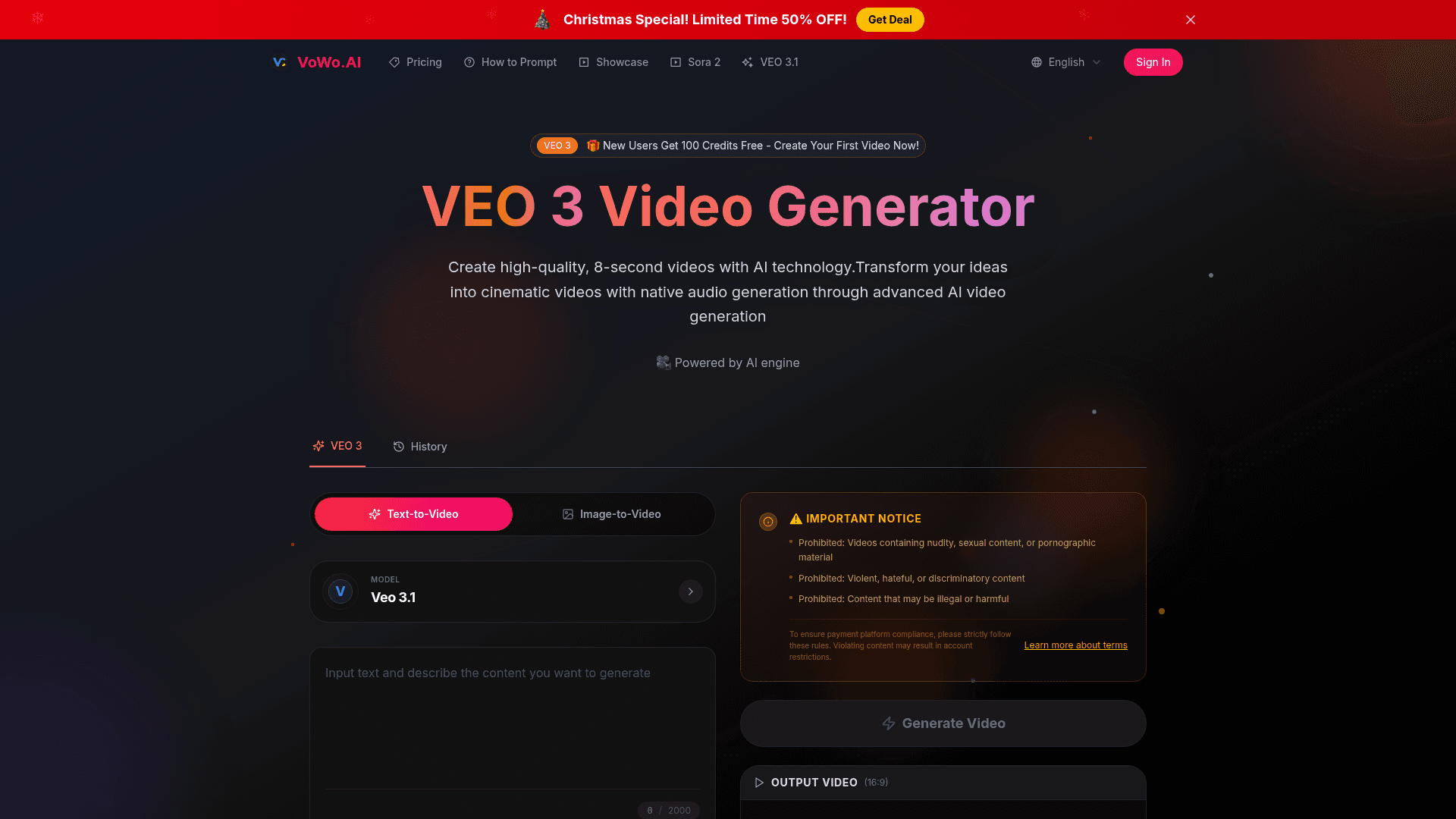 VEO 3 Video Generator product preview for startup listing on Aura++