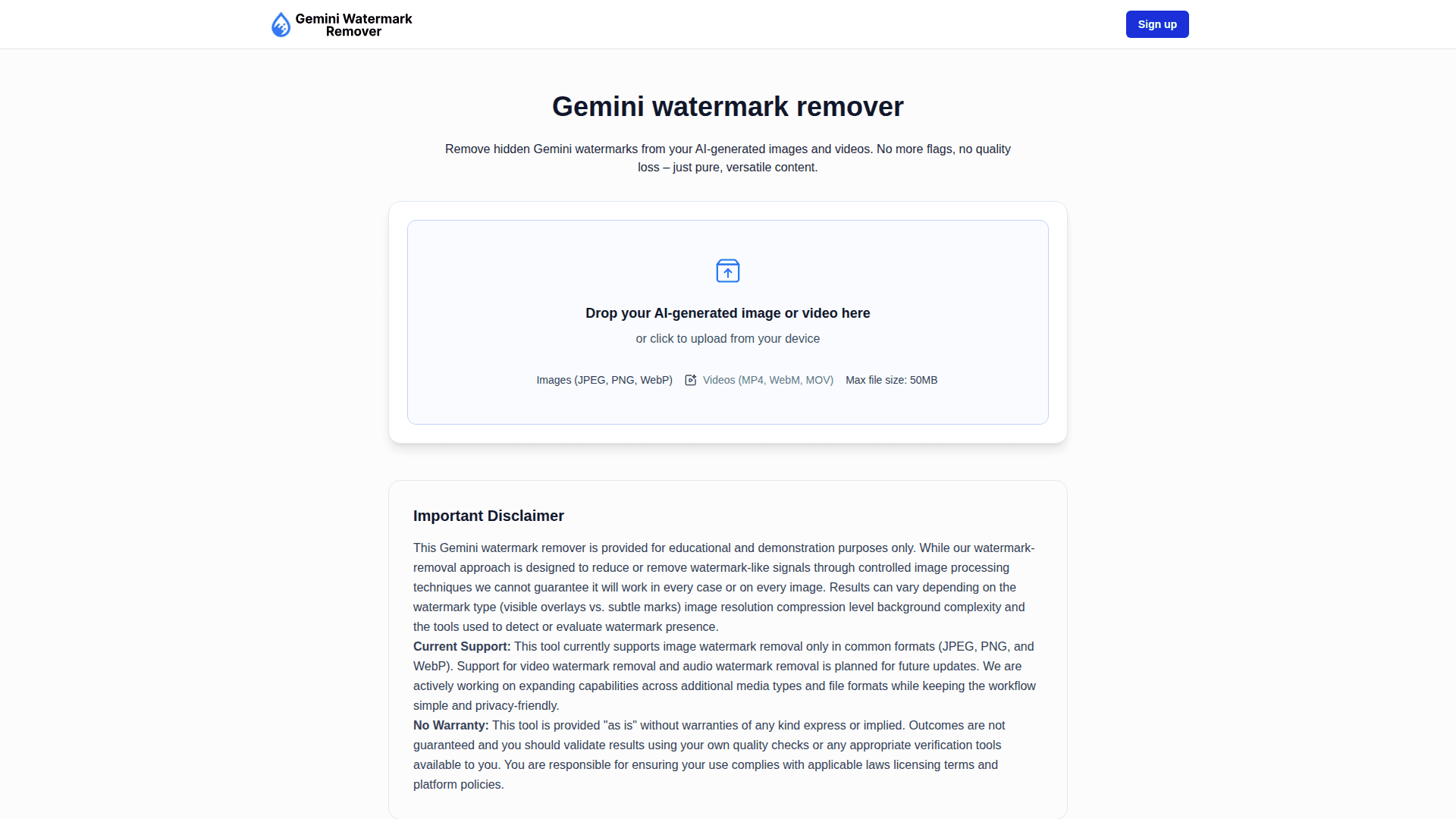 Gemini Watermark Remover product preview for startup listing on Aura++