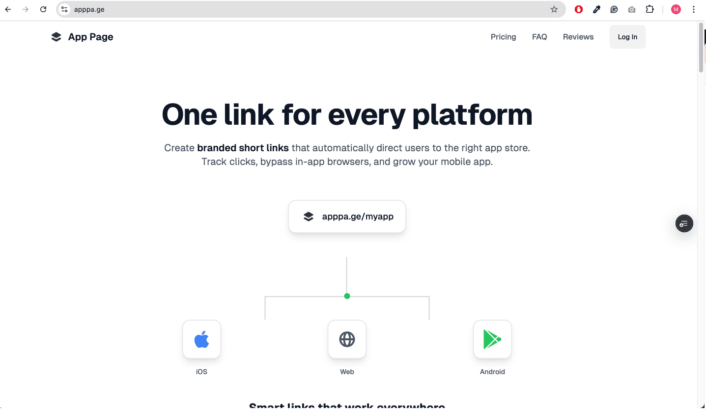 App Page product preview for startup listing on Aura++