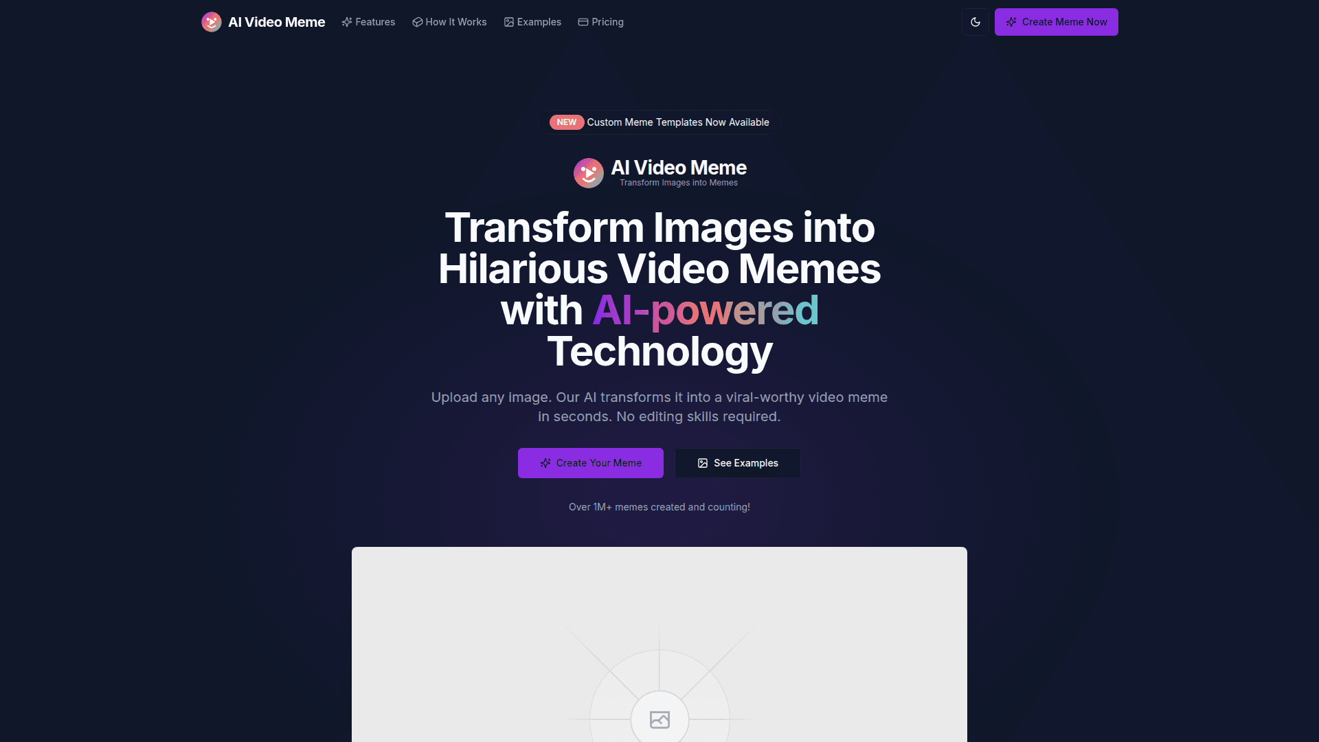 AI Video Meme Generator product preview for startup listing on Aura++