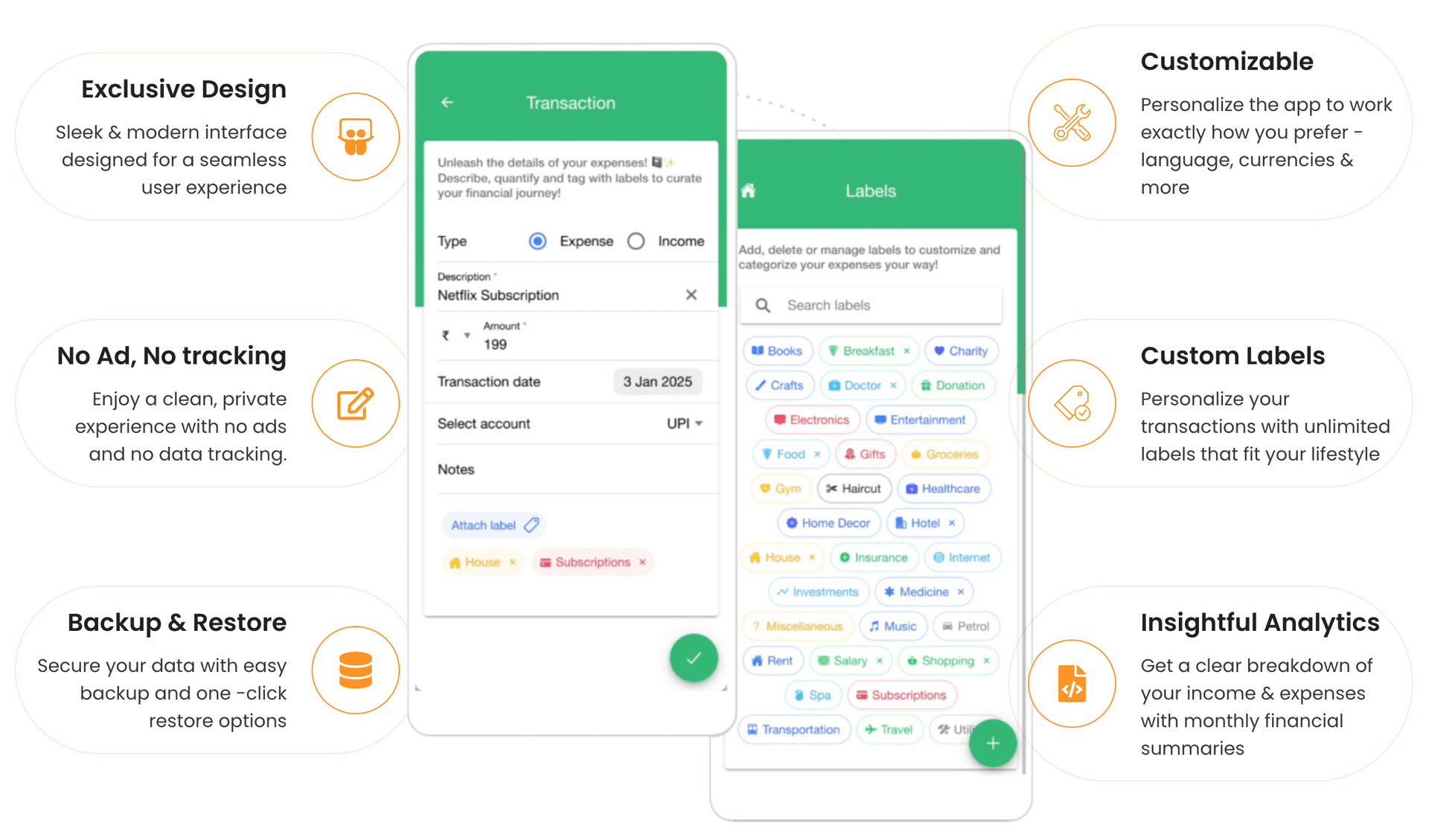 Expenzey product preview for startup listing on Aura++