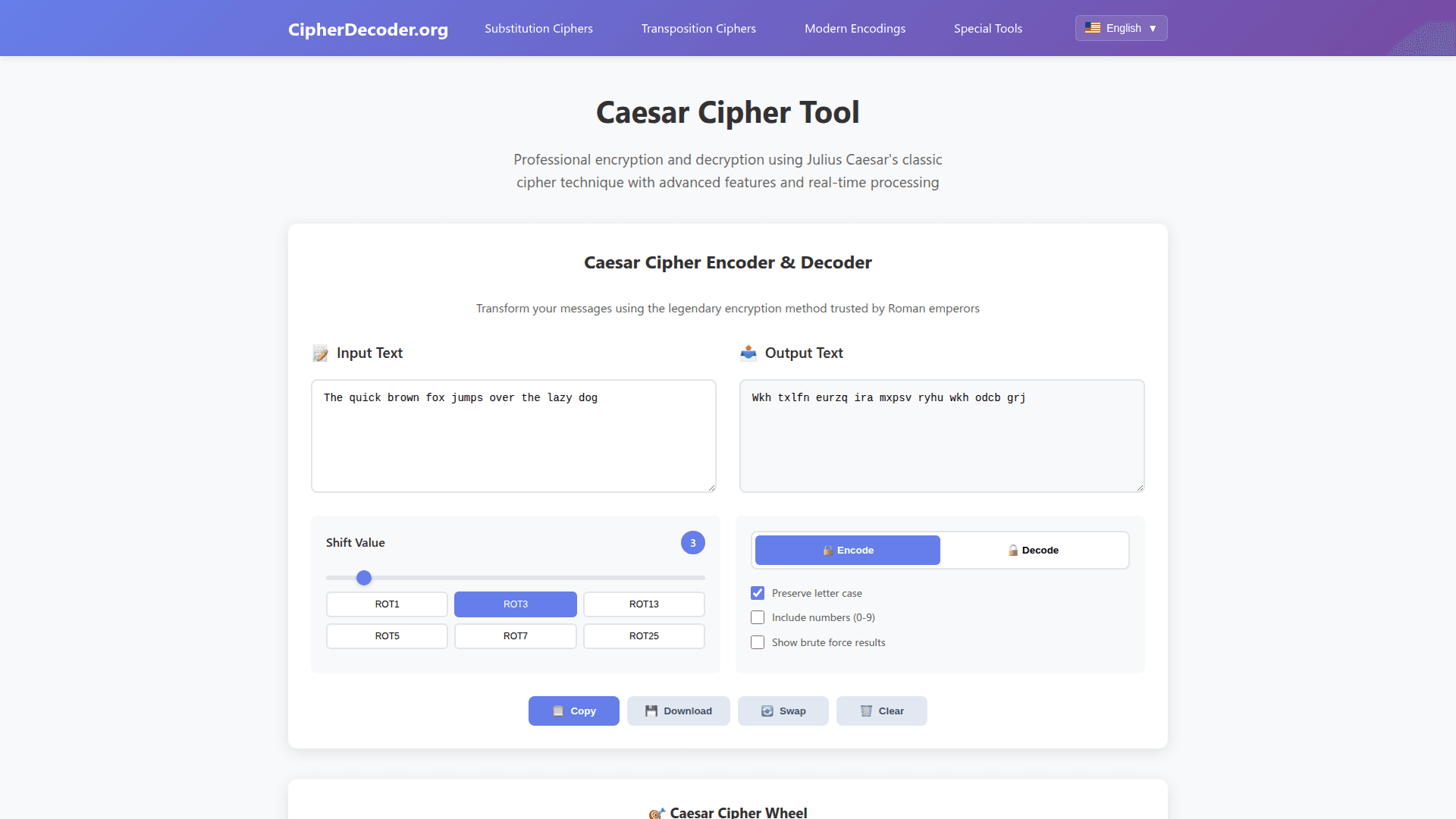CipherDecoder.org - Online Cipher Tools product preview for startup listing on Aura++