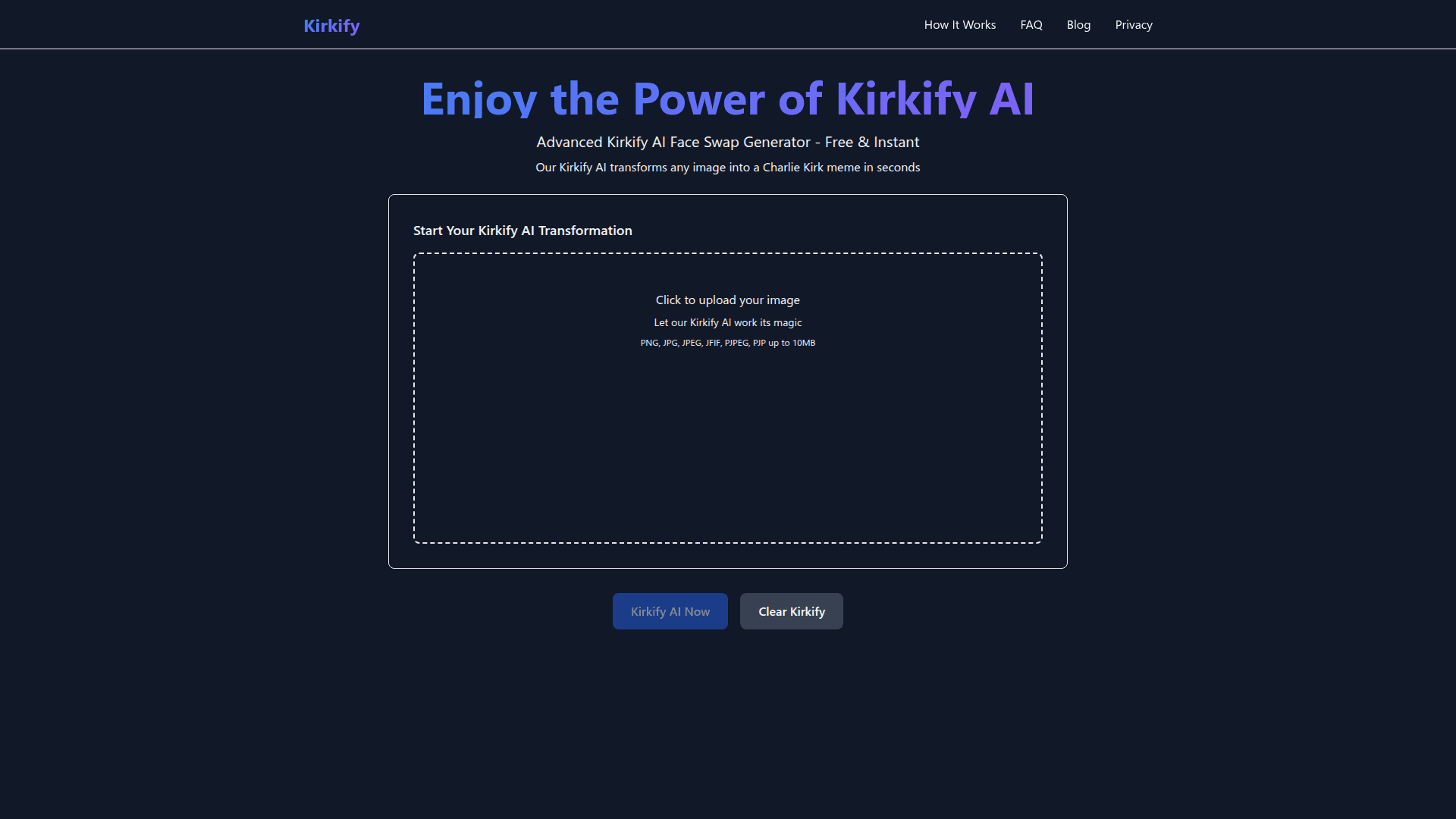 Kirkify AI Meme Generator product preview for startup listing on Aura++