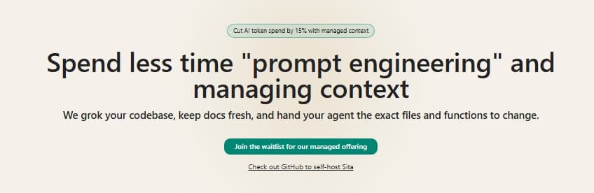 Sita product preview for startup listing on Aura++