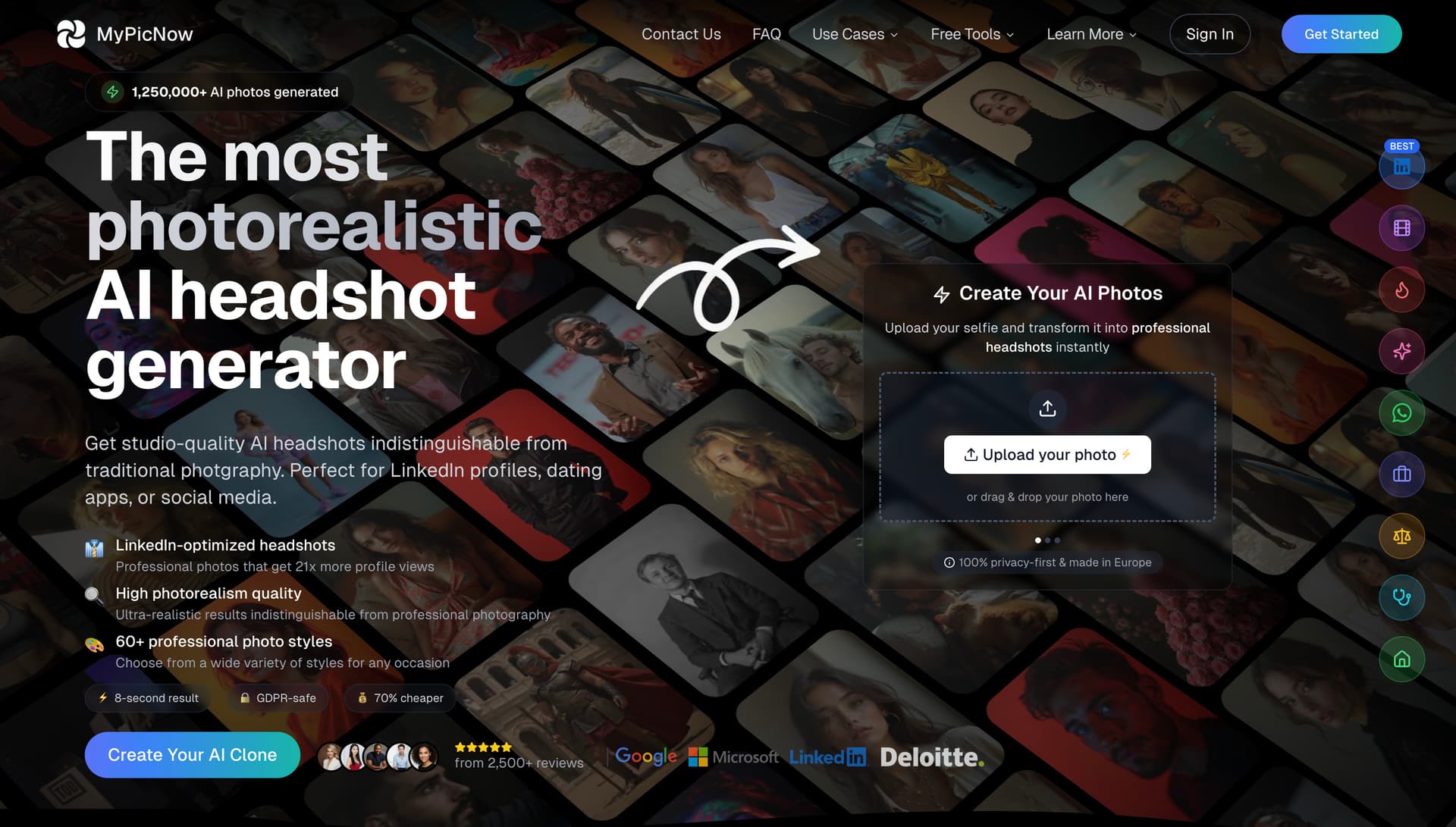 AI Professional Headshots Generator product preview for startup listing on Aura++
