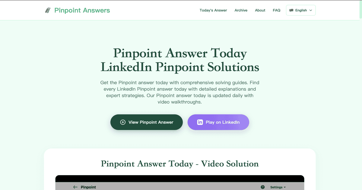 LinkedIn Pinpoint Puzzle Solver product preview for startup listing on Aura++
