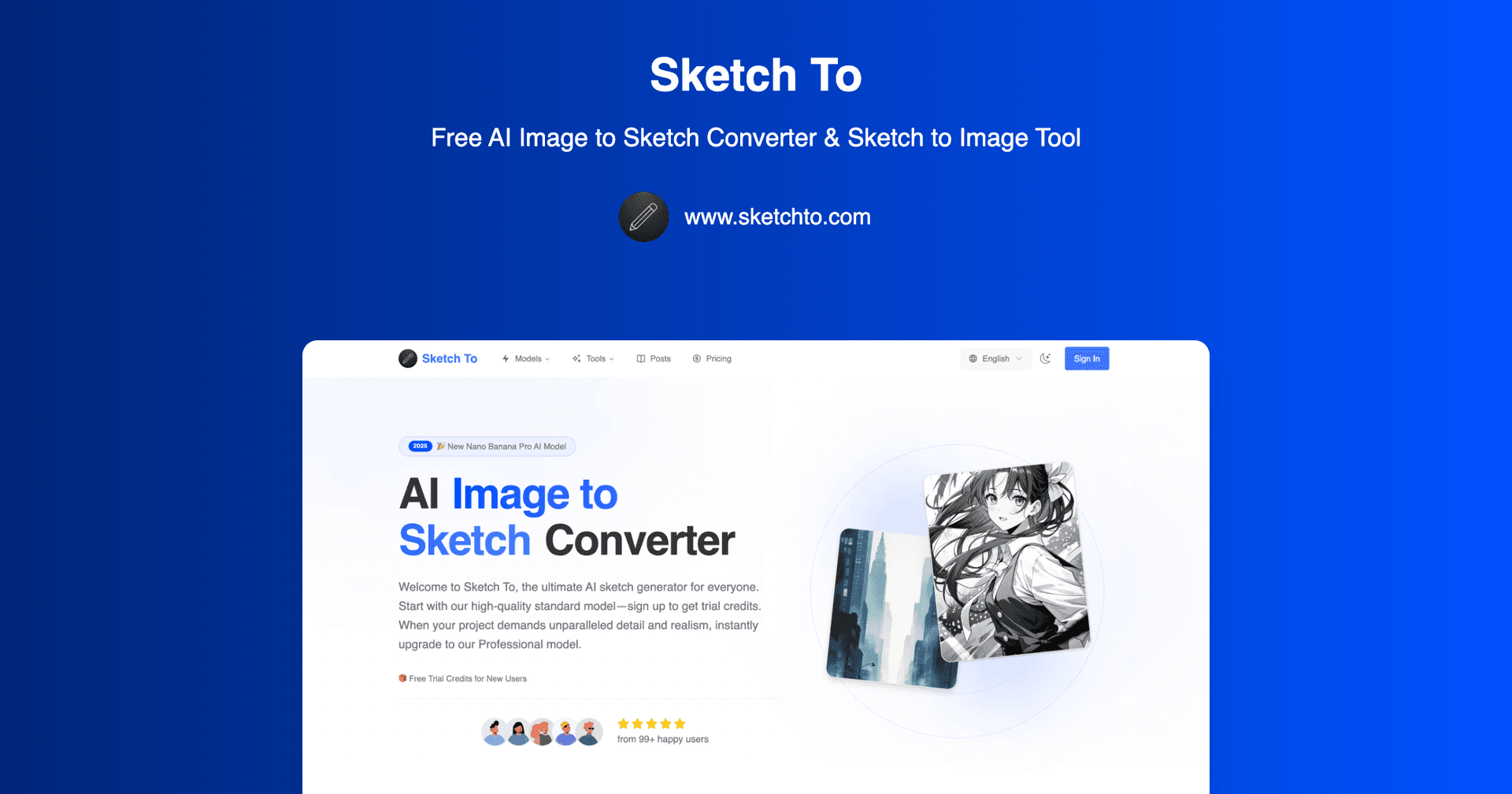Sketch To AI Image Converter product preview for startup listing on Aura++