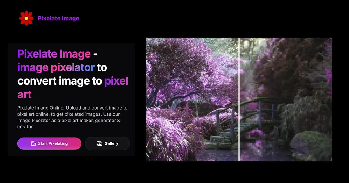 Pixelate Image product preview for startup listing on Aura++