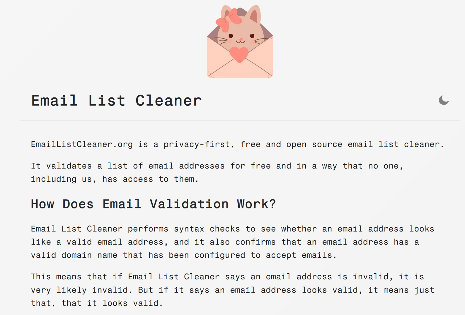 Email List Cleaner product preview for startup listing on Aura++