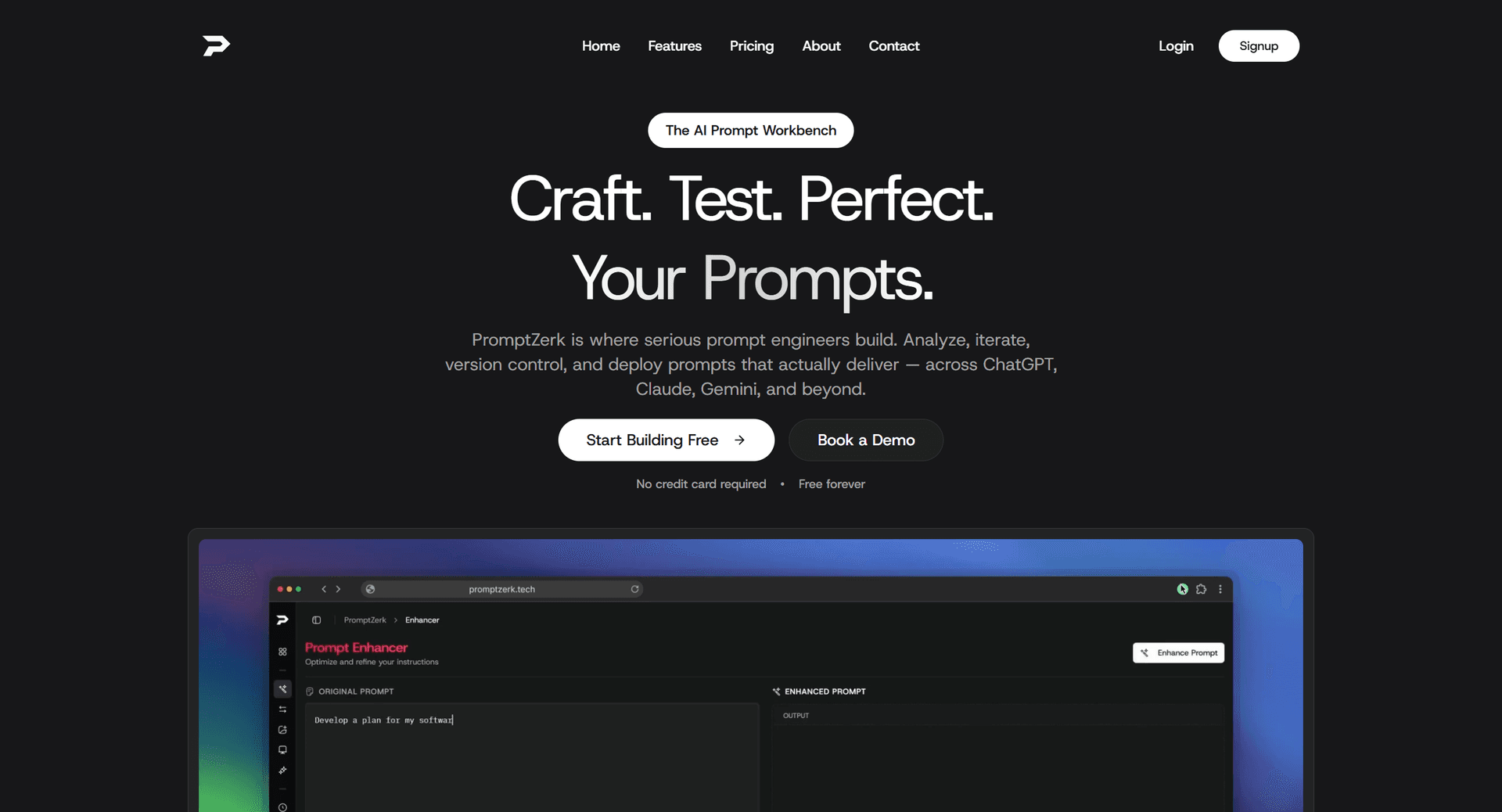 Prompt Optimization Platform product preview for startup listing on Aura++