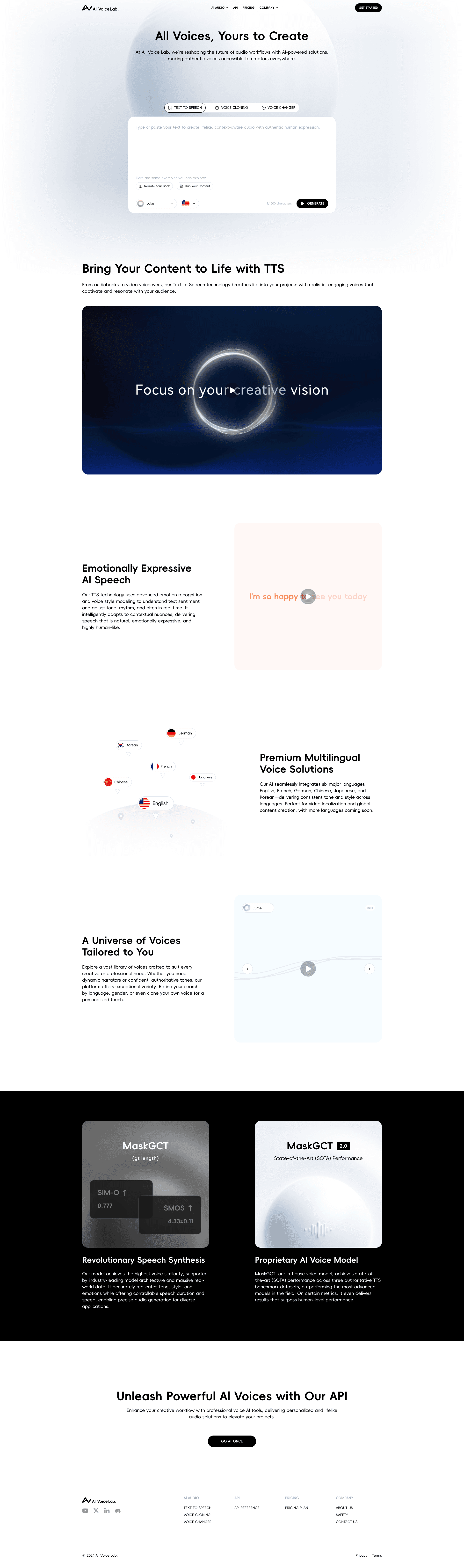 All Voice Lab product preview for startup listing on Aura++