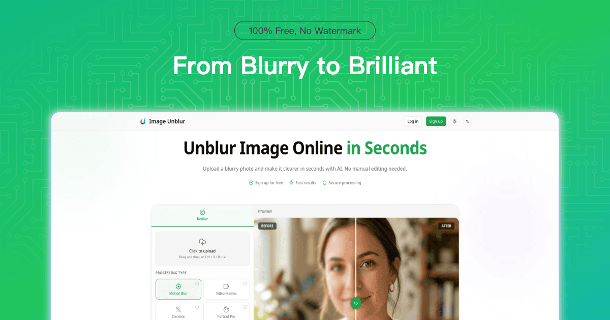 AI-Powered Image Unblur Tool product preview for startup listing on Aura++