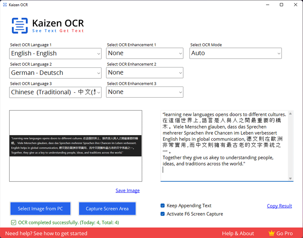 Kaizen OCR product preview for startup listing on Aura++