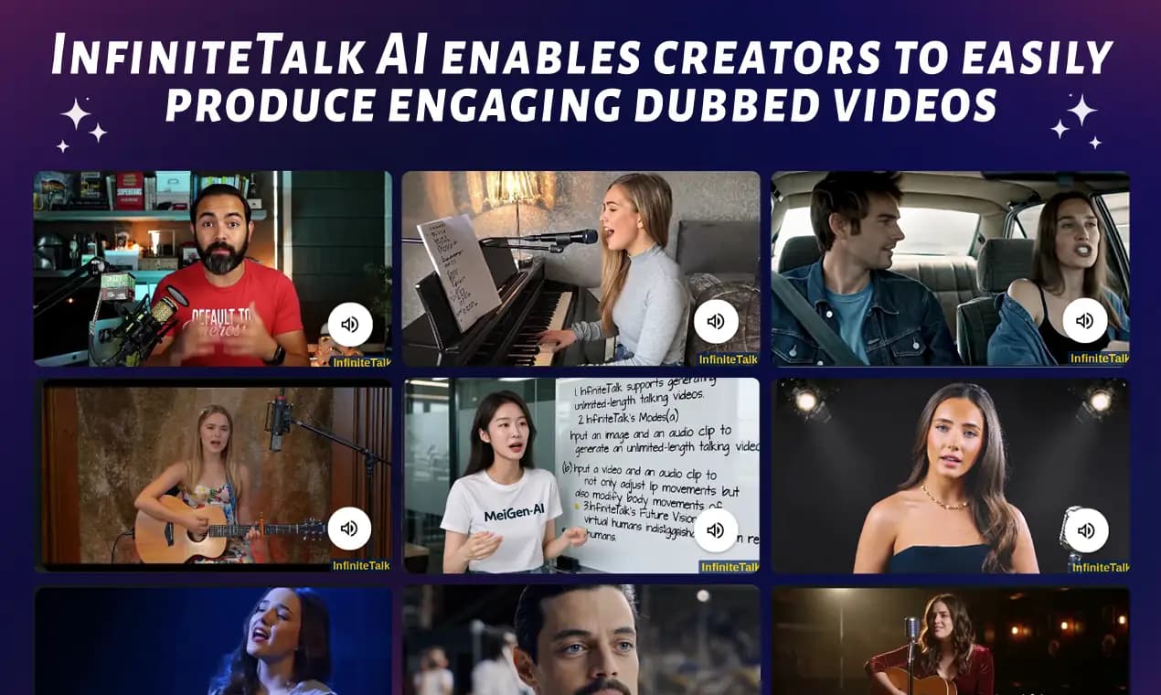Infinite Talk AI - Video Dubbing & Avatars product preview for startup listing on Aura++