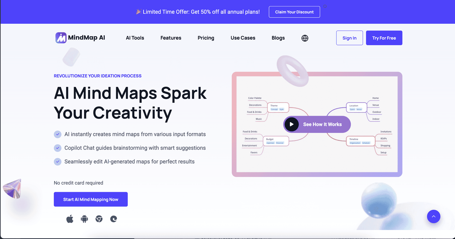 MindMap AI product preview for startup listing on Aura++