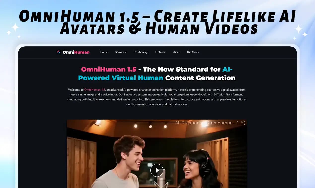 OmniHuman 1.5 product preview for startup listing on Aura++
