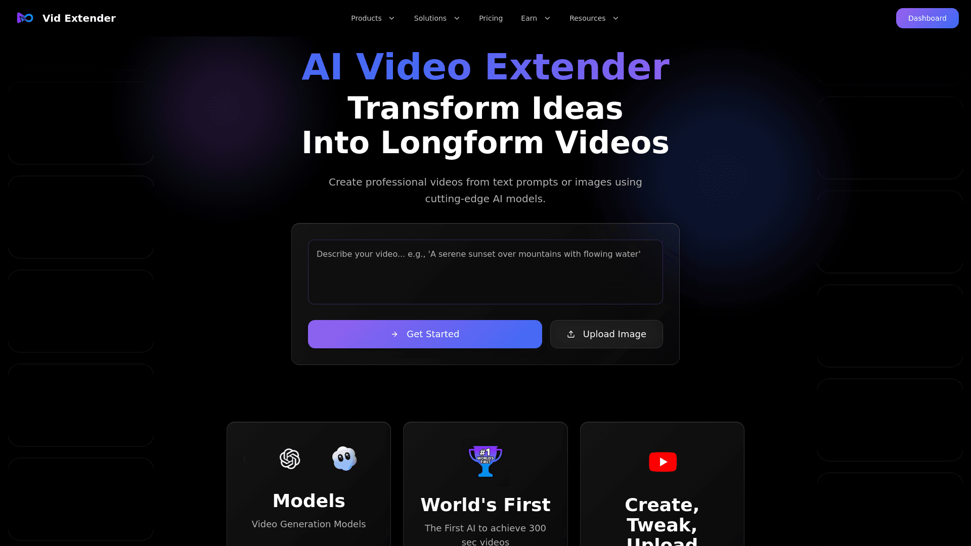 Vid Extender product preview for startup listing on Aura++