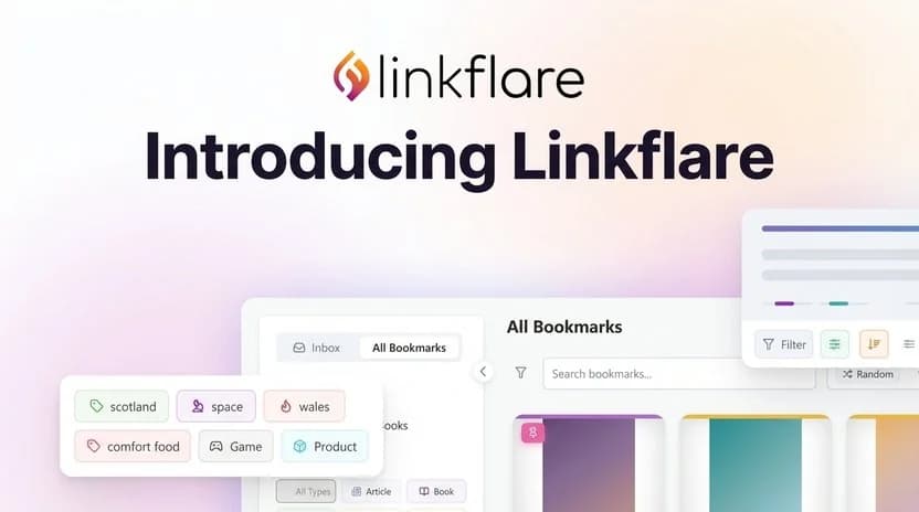 Linkflare: Smart Bookmark Organizer product preview for startup listing on Aura++