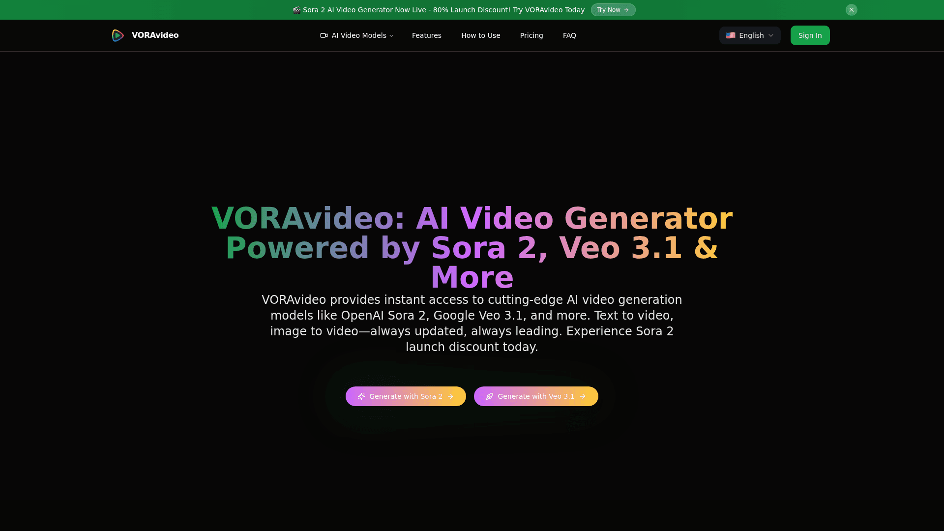 VORAvideo AI Video Generator product preview for startup listing on Aura++