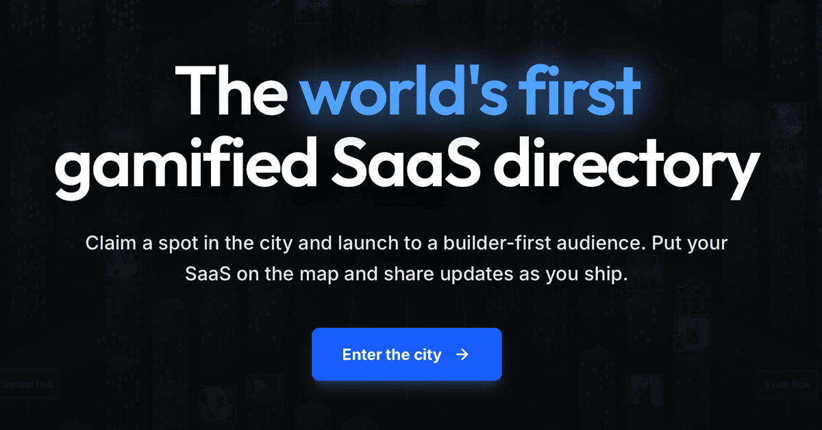 SaaSCity Interactive SaaS Directory product preview for startup listing on Aura++