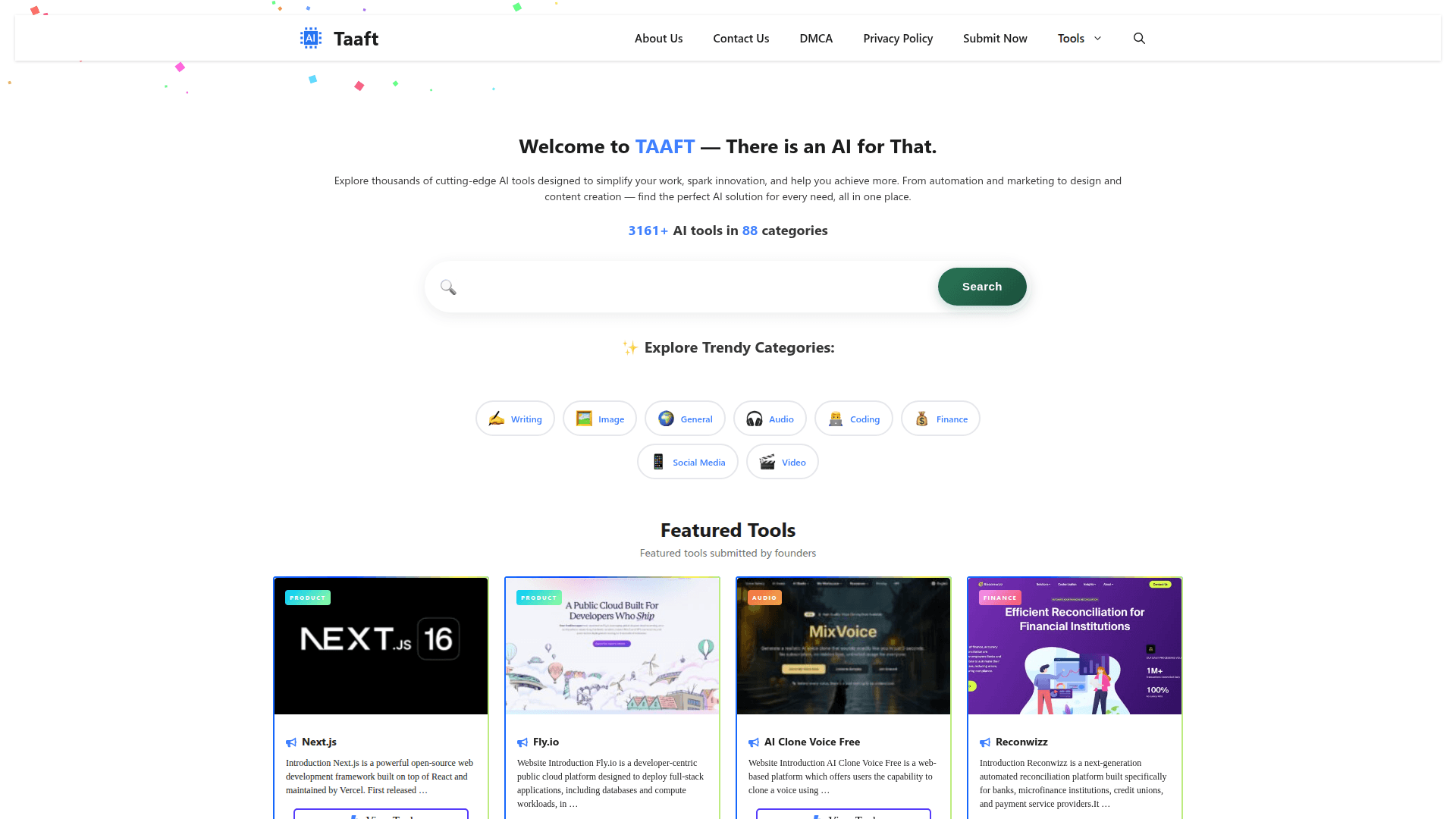 Taaft - There is an ai for that product preview for startup listing on Aura++