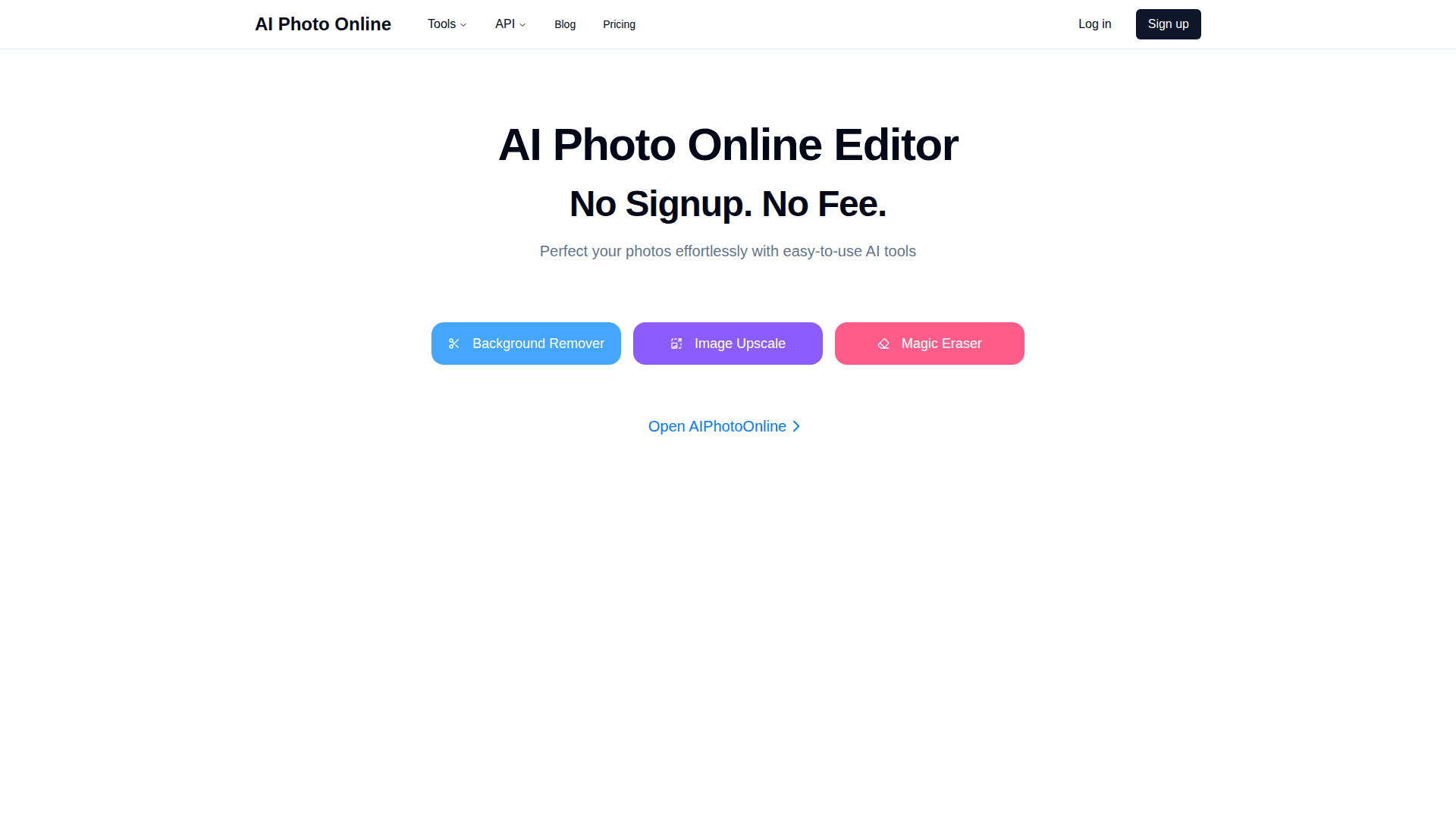 AI Photo Online Editor product preview for startup listing on Aura++