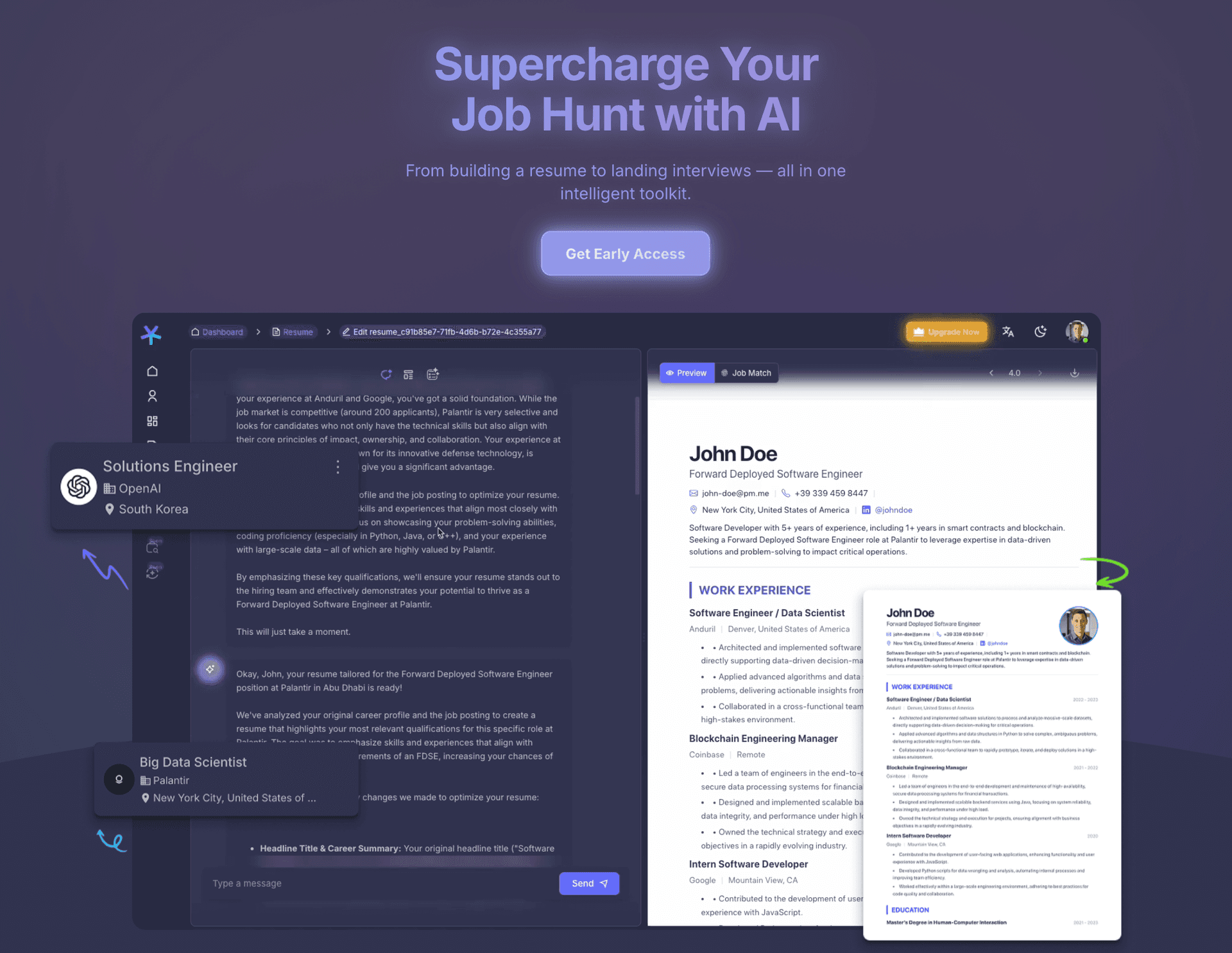 CareerBoom product preview for startup listing on Aura++