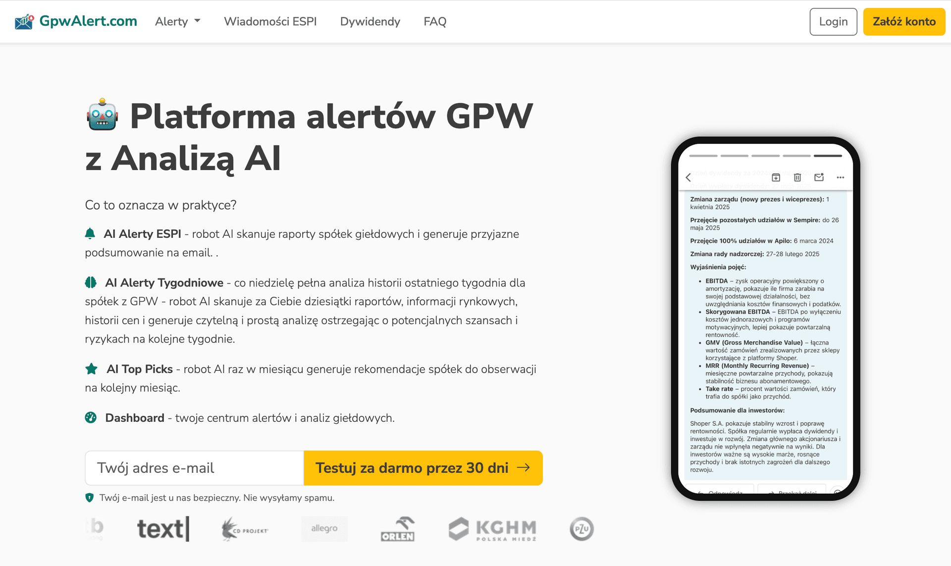 https://gpwalert.com product preview for startup listing on Aura++