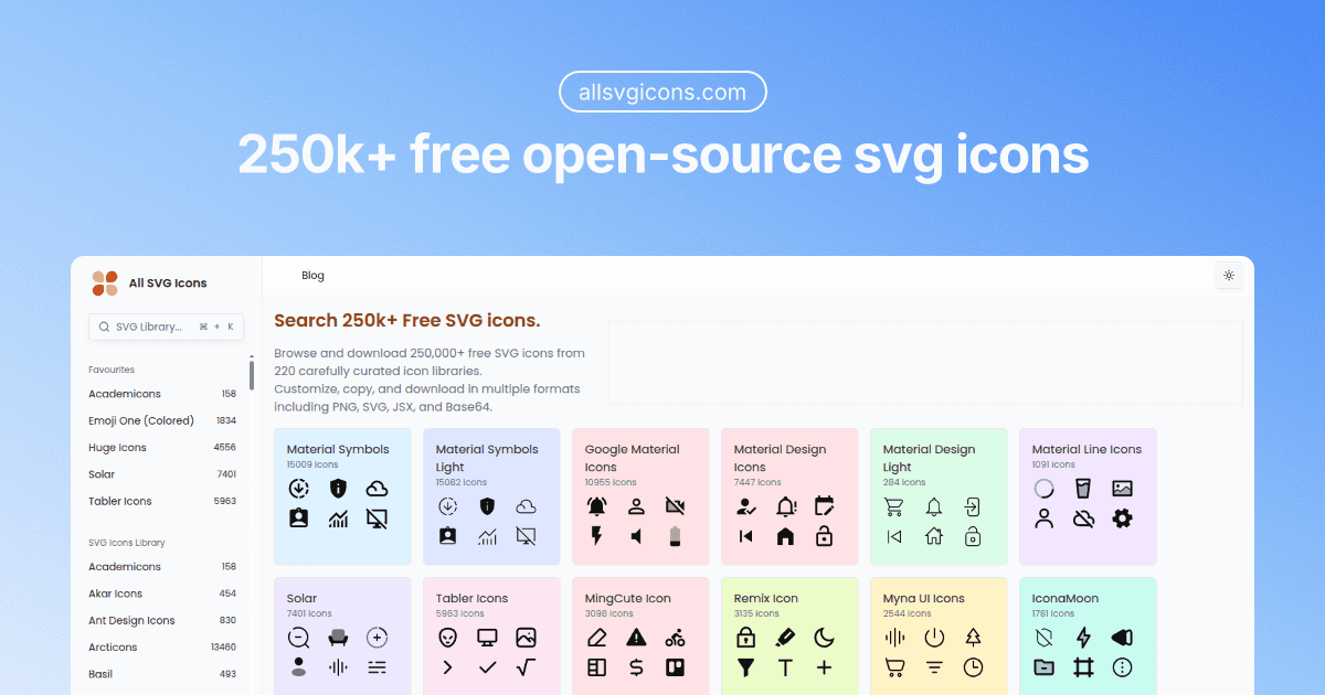 All SVG Icons product preview for startup listing on Aura++