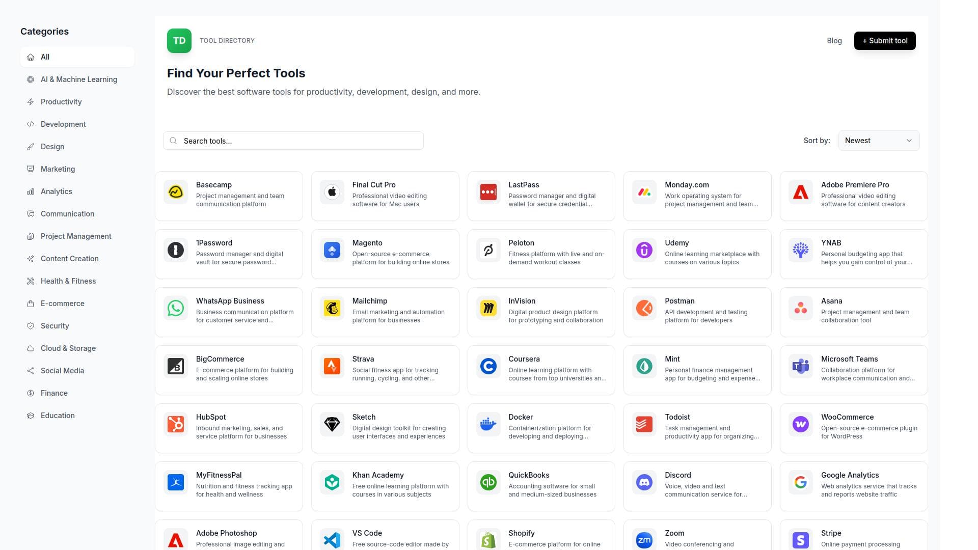 Uno Directory product preview for startup listing on Aura++