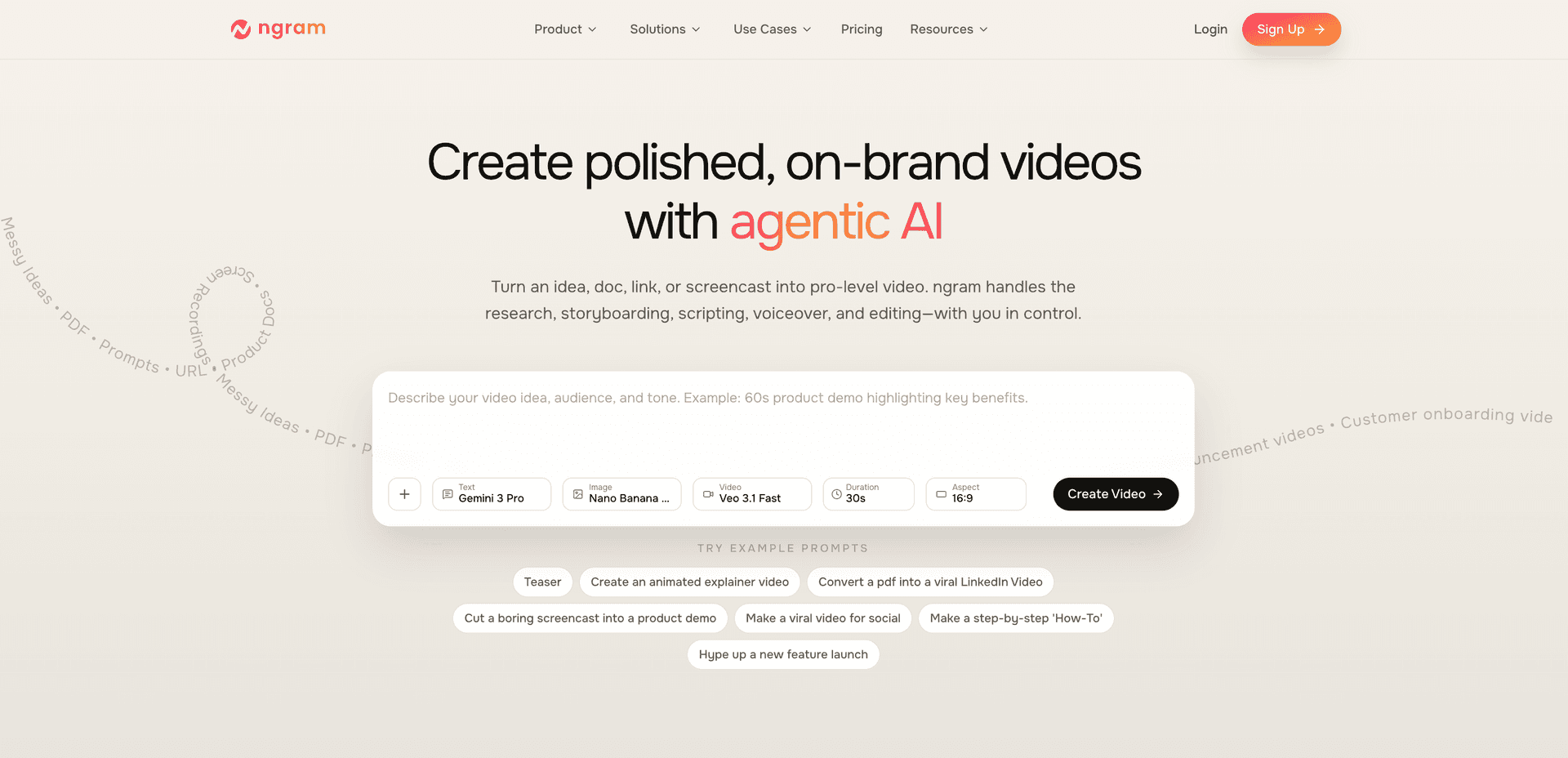 AI Video Creation Platform product preview for startup listing on Aura++