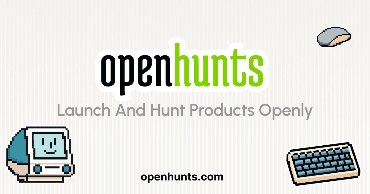 OpenHunts product preview for startup listing on Aura++