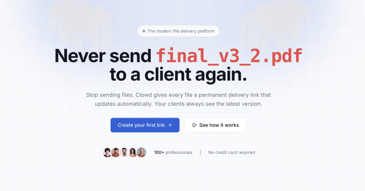 Clowd - Permanent Links for Files, Websites and Anything You Share product preview for startup listing on Aura++