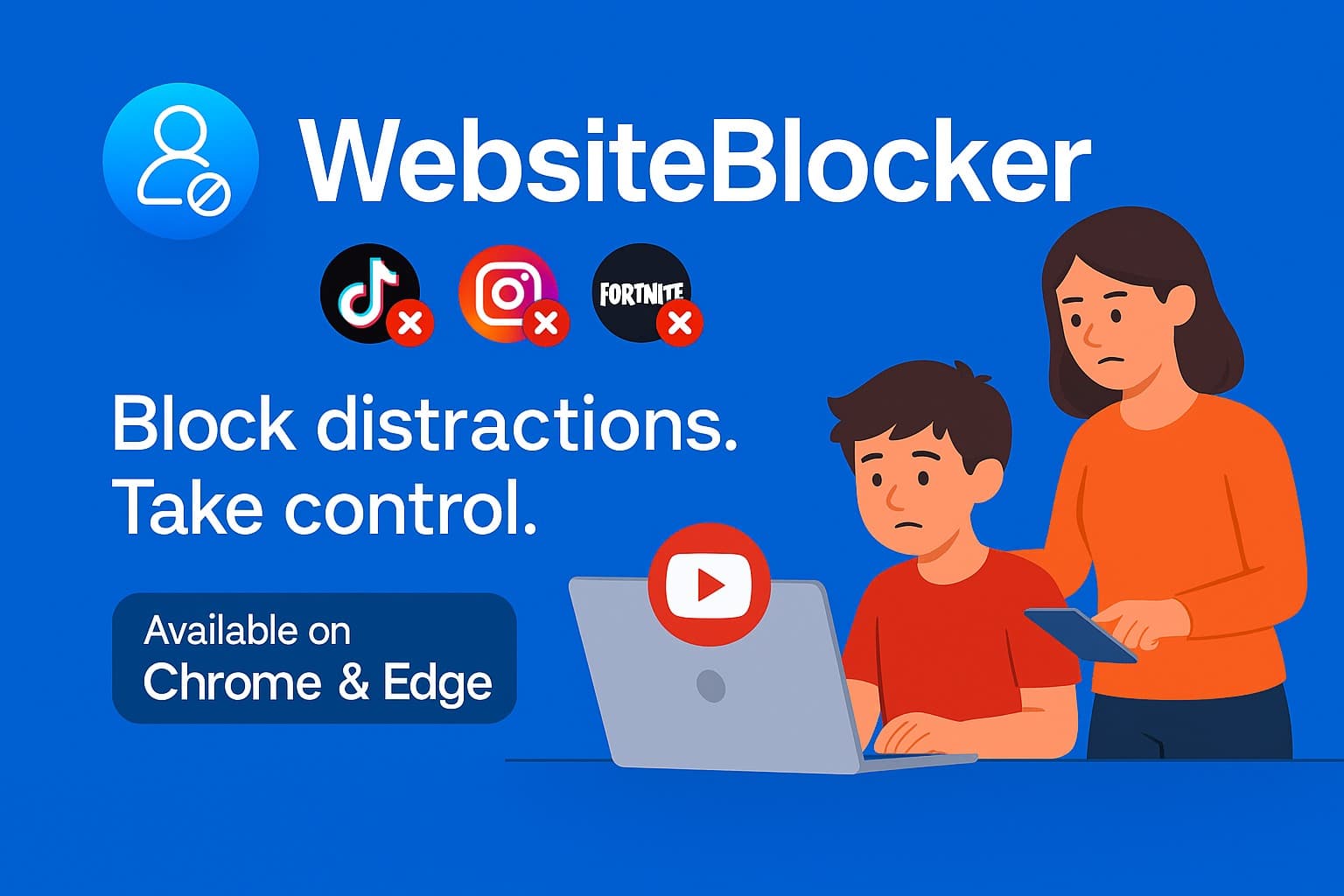 Website Blocker Extension Suite product preview for startup listing on Aura++