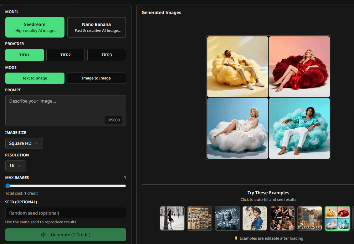 Seedream AI Image Generator product preview for startup listing on Aura++