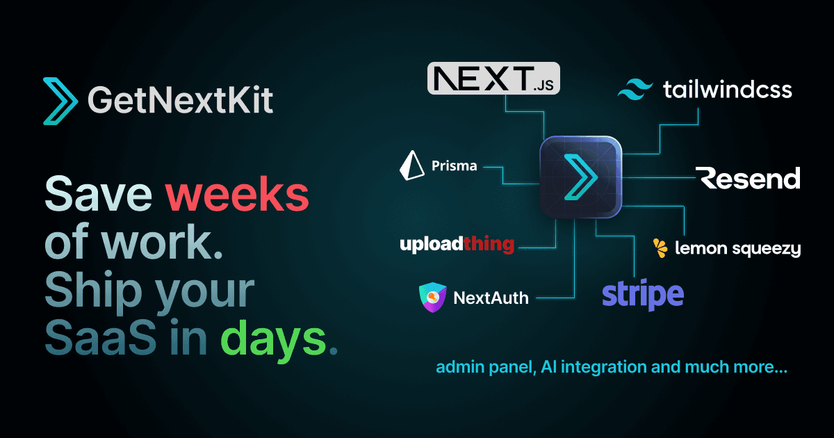 Next.js SaaS Starter Kit product preview for startup listing on Aura++