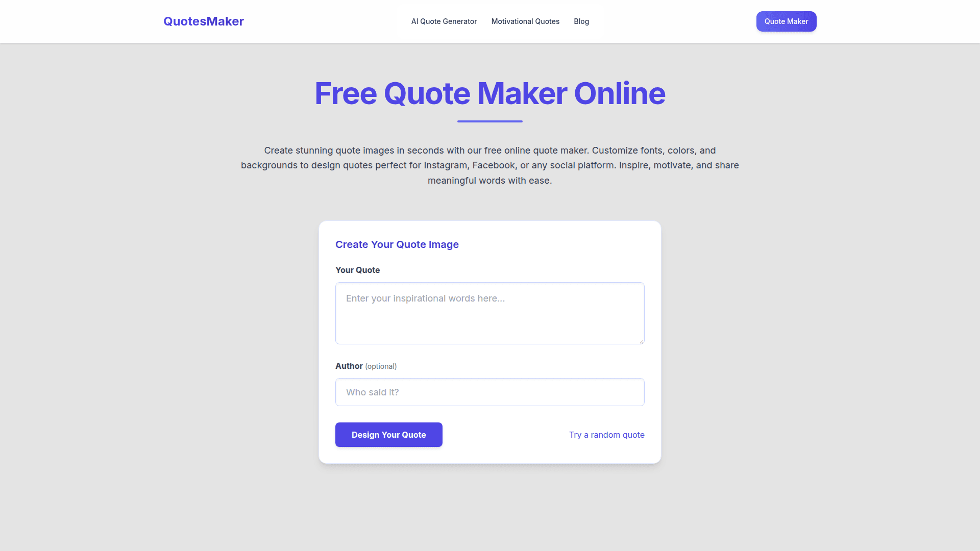 QuotesMaker - Free Quote Image Generator product preview for startup listing on Aura++