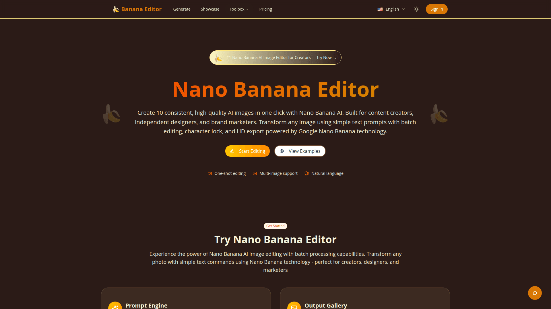 Nano Banana AI Image Editor product preview for startup listing on Aura++