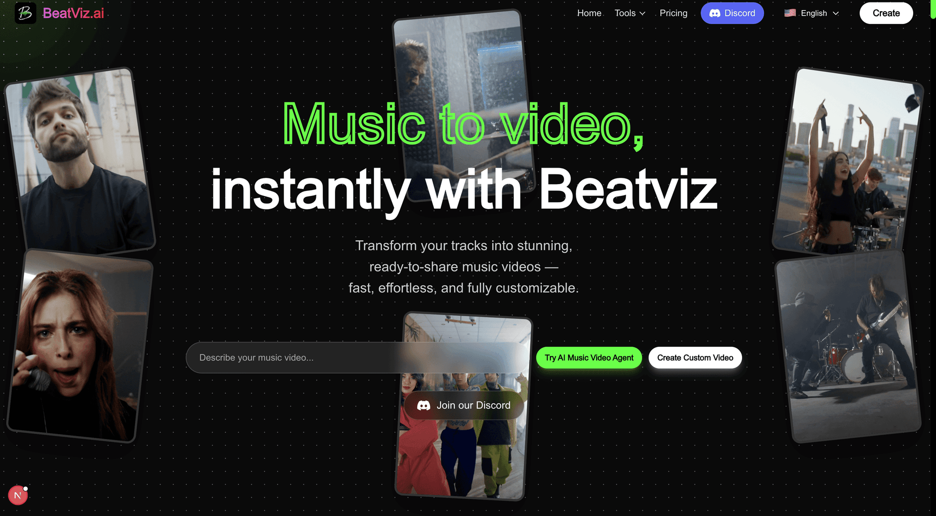 BeatViz AI Music Video Generator product preview for startup listing on Aura++